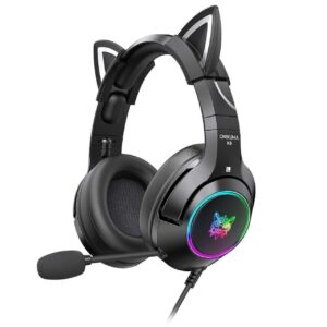 ONIKUMA K9 RGB Stereo Gaming Headset with Cat Ears for PS4, Xbox, PC and Switch